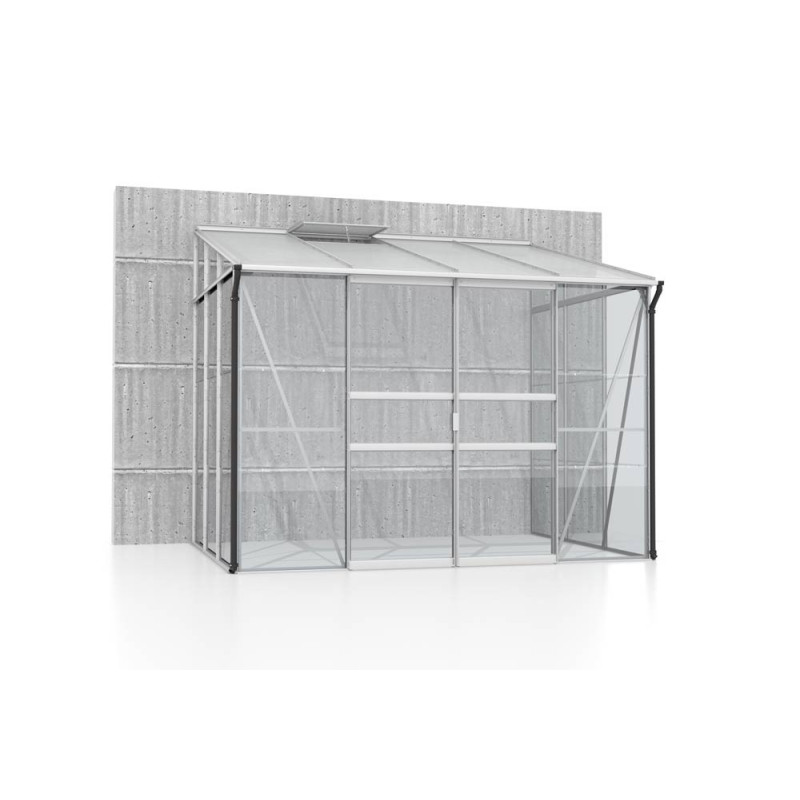 Serre adossée en verre Osiris aluminium anodisé 5,2 m² VITAVIA