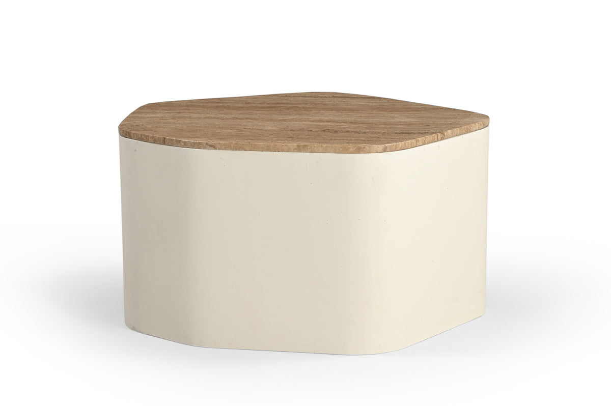Giga Meubel Salontafel Cersei - Organisch - Travertin - 76cm