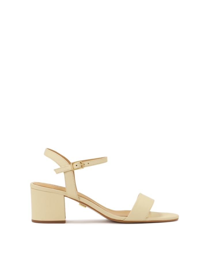 Classic cream sandals on a low post