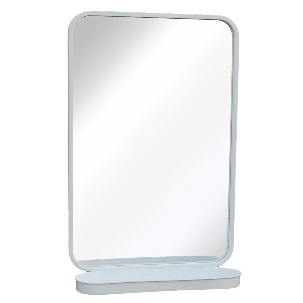 BRICKLANE - Miroir avec étagère en métal -50.500x77.500 cm - Blanc -