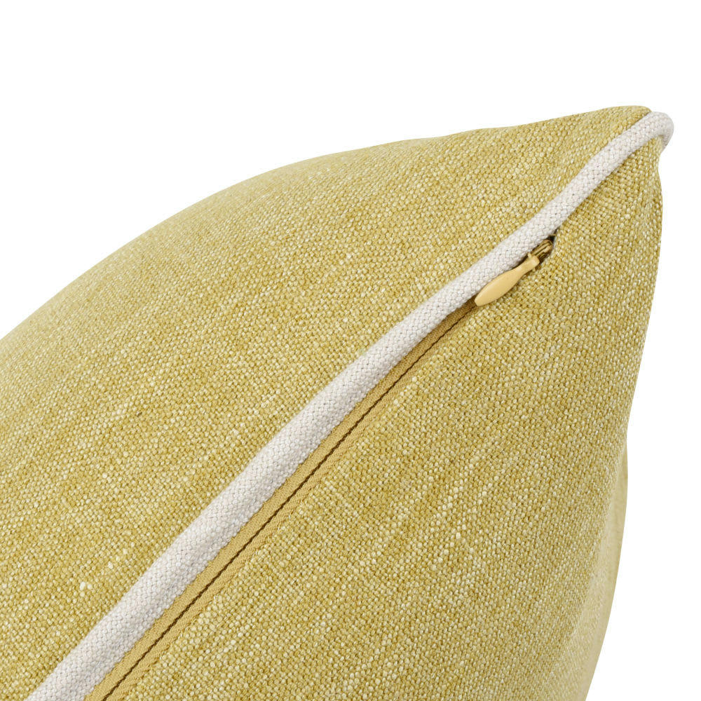 CALIE - Housse de coussin ocre et gris 40x40