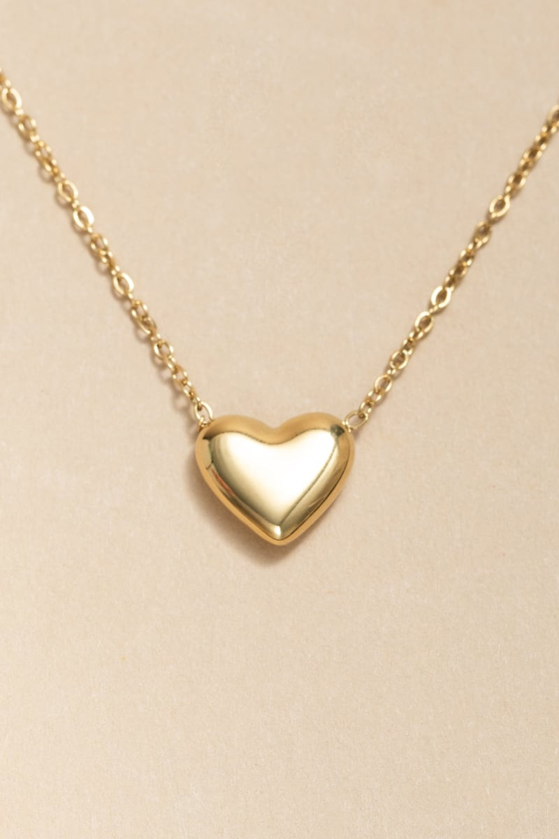 April Golden Heart Pendant Necklace