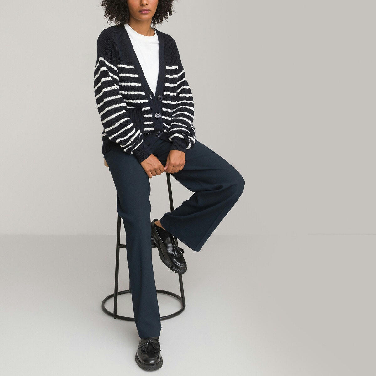 Gilet marinière en coton mélangé