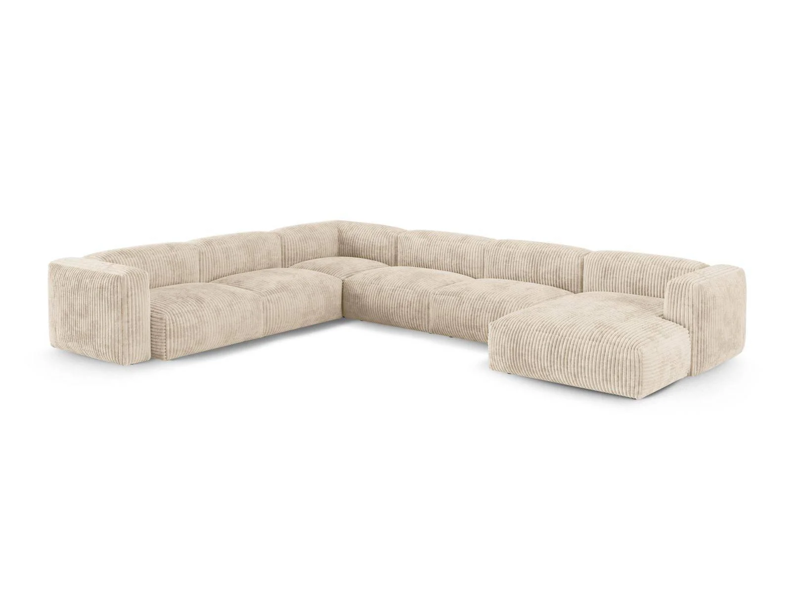 Modulaire hoekbank Martina links ribstof