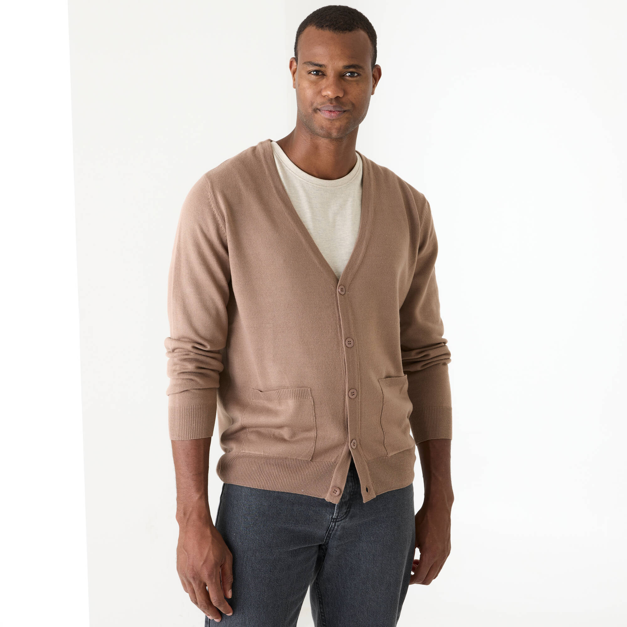 Gilet boutonné manches longues