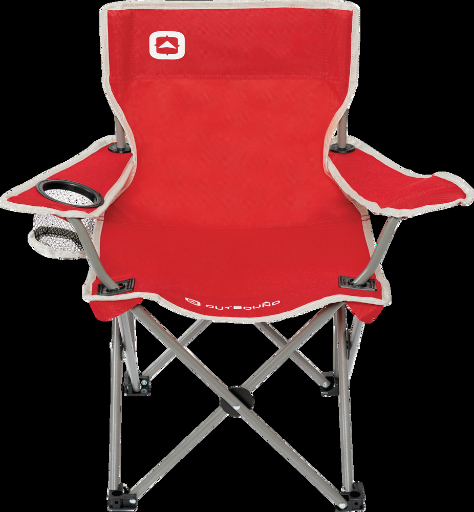 Outbound Kids' Mesh Back Folding Camping Quad Chair w/ Cup Holder & Child Safety Lock, Assorted