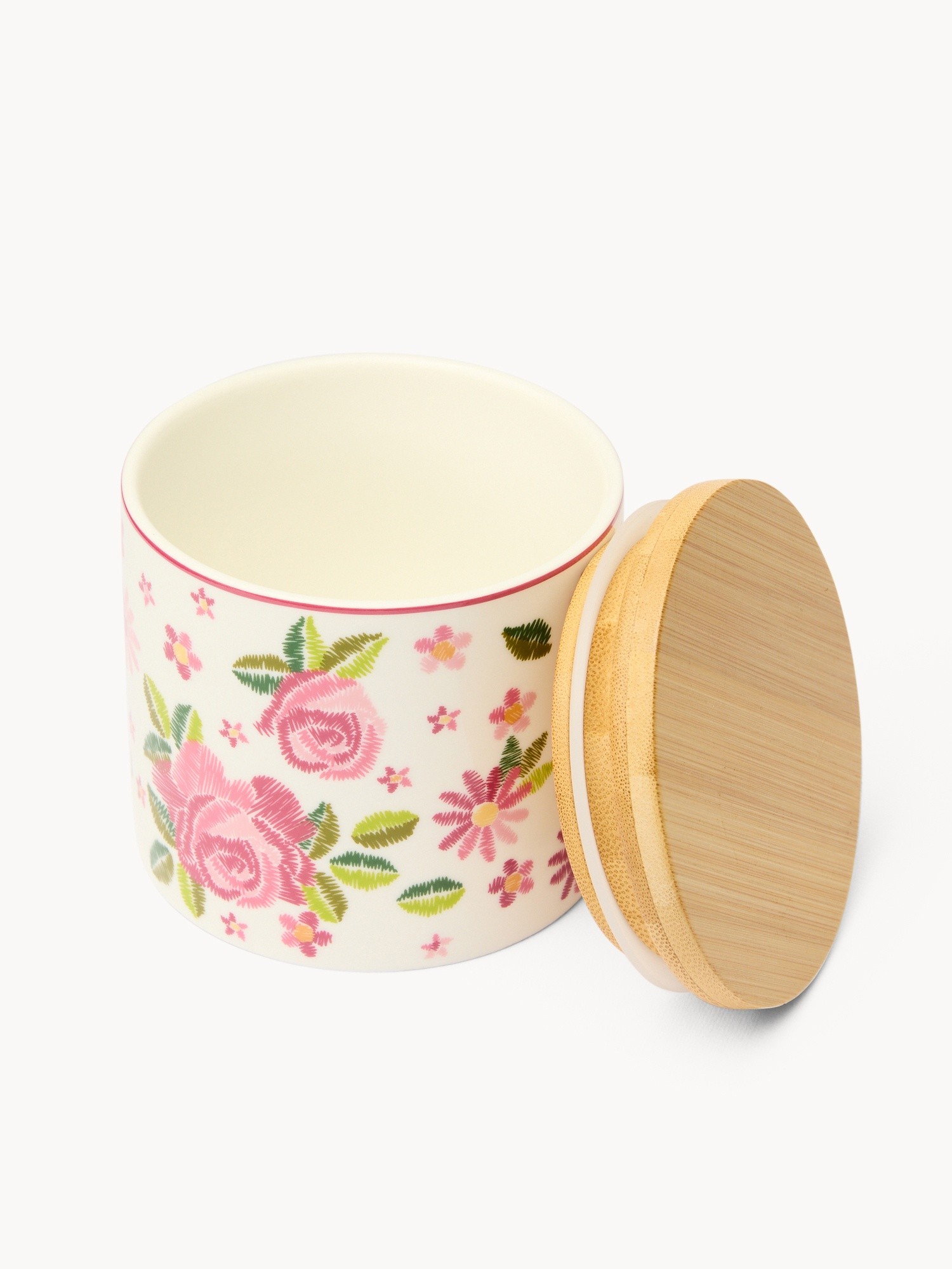 Barattolo in new bone china motivo rose - Prezzo di lancio