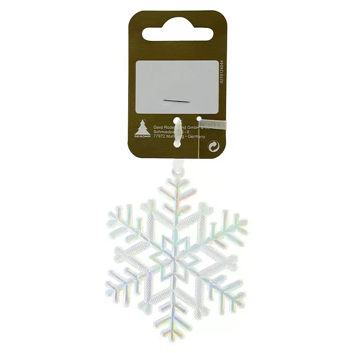 JULETREPYNT SNØFNUGG 7,5CM HVIT