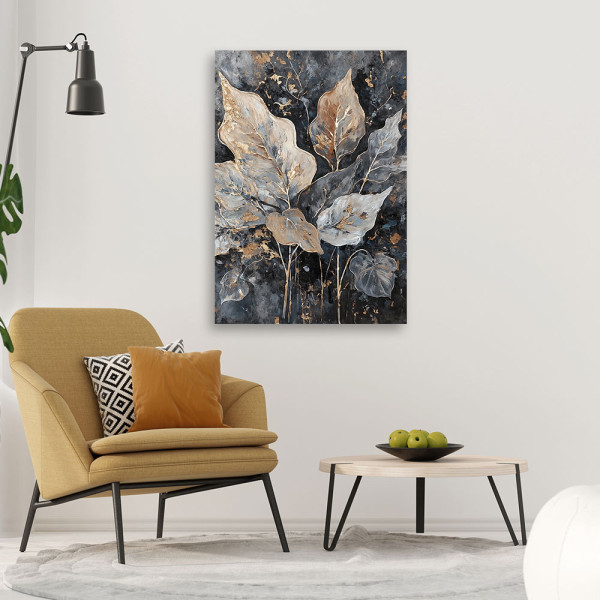 Feeby Obraz na płótnie, Liście W Stylu Glamour 40x60