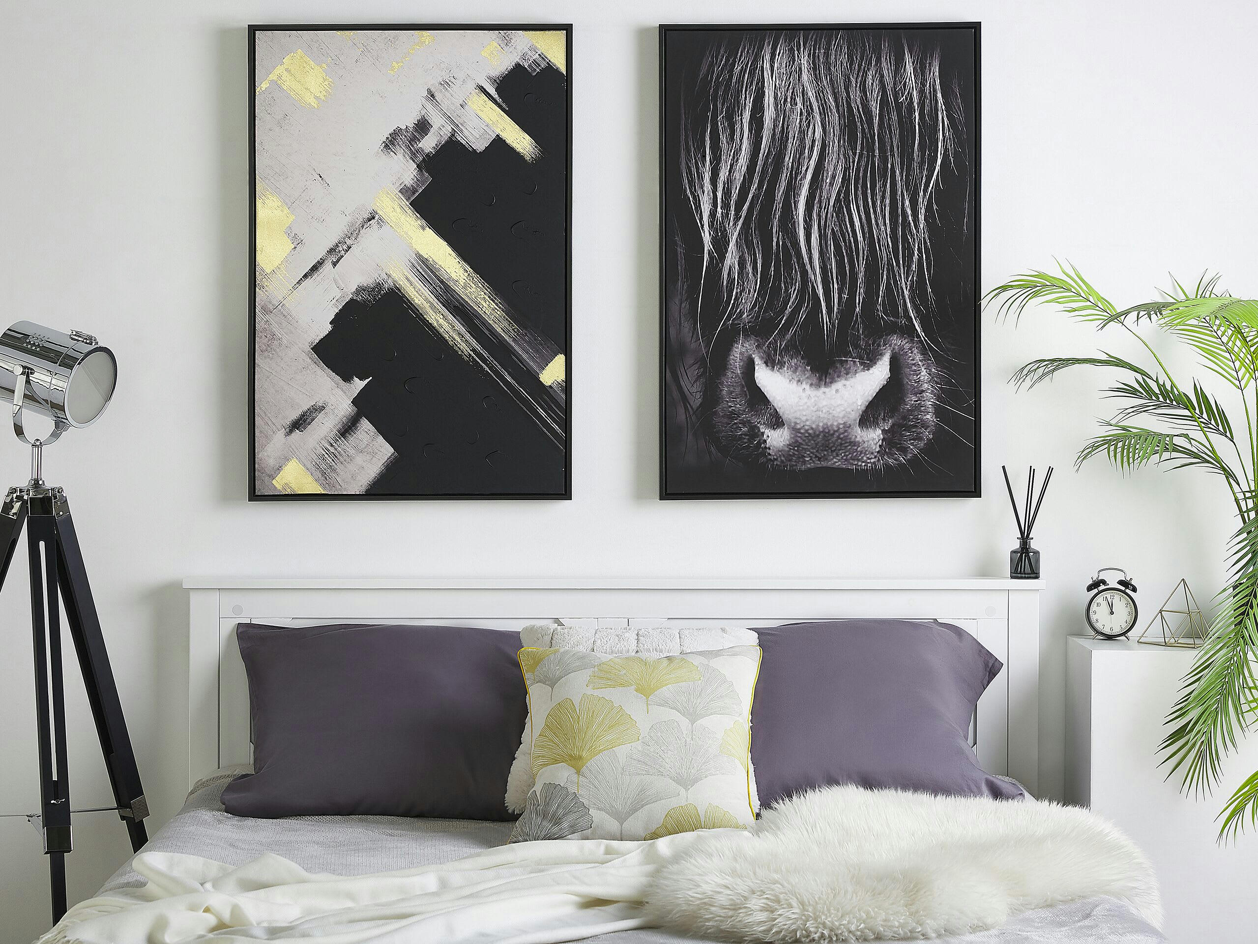 GALEATA - Toile imprimée vache noire et blanche 63 x 93 cm