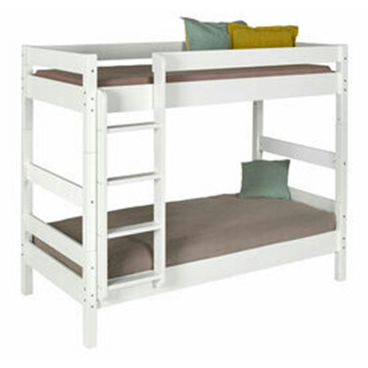 AARON - Lit superposé 80x190 cm bois massif blanc