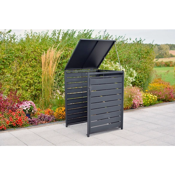 Mülltonnenbox, BxHxT: 64 x 109 x 64 cm, Aluminium/Stahl