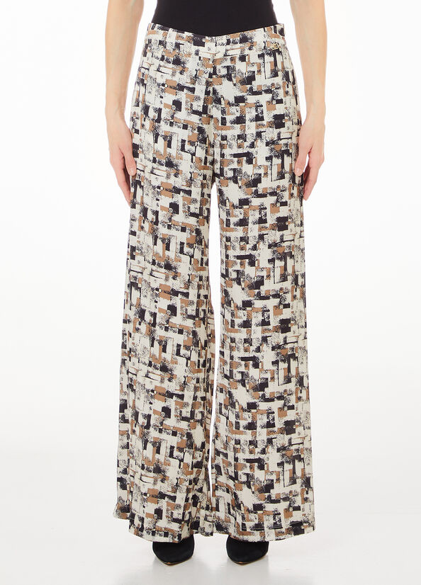 Pantaloni in raso stampato