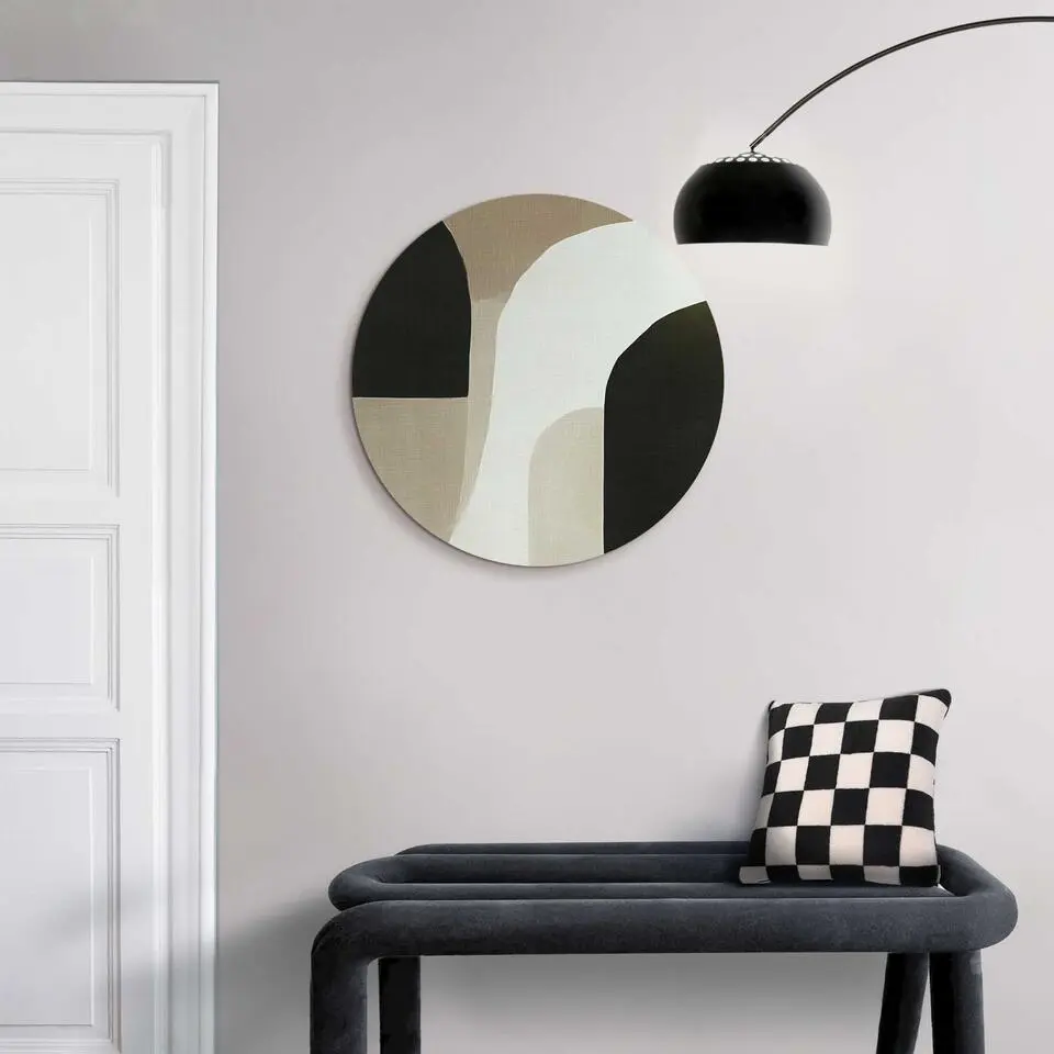 Glasschilderij Abstracte sfeer II - &Oslash; 50 - Beige