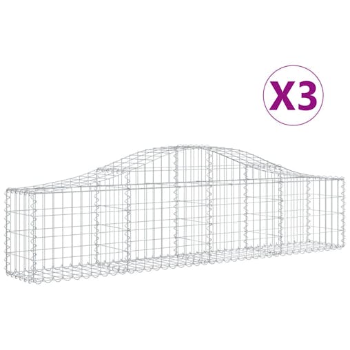 NNEVL Arched Gabion Baskets 3 pcs 200x30x40/60 cm Galvanised Iron