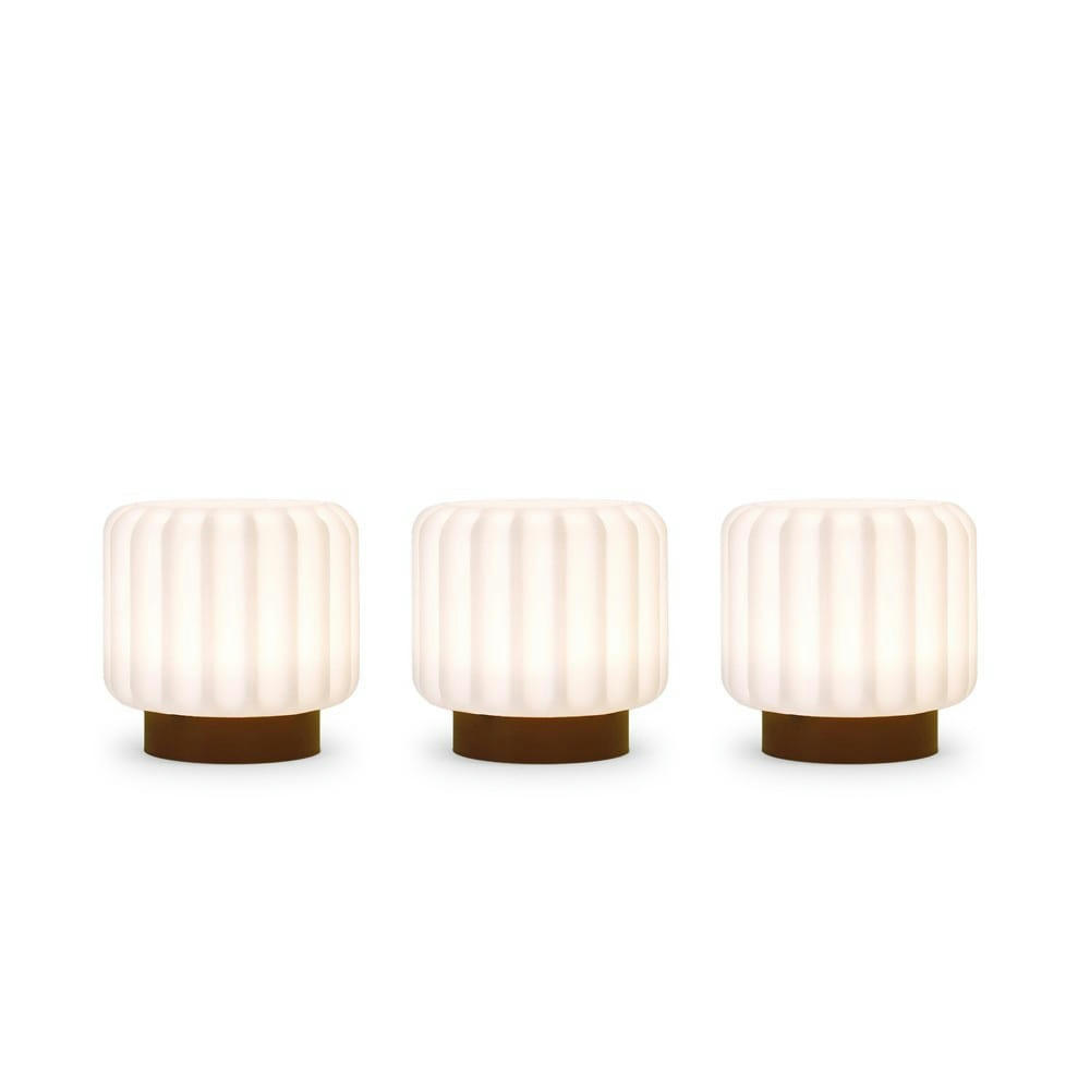 DENTELLES - Set de 3 lampes dentelles 9cm pvc terracotta