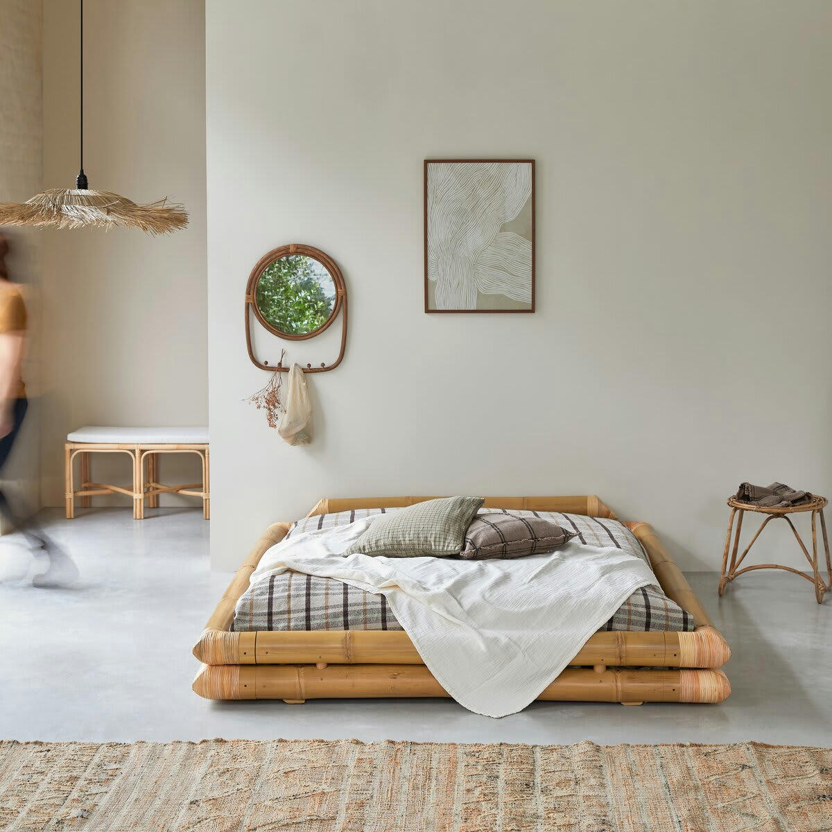 BALYSS - Lit futon en bambou 160x200 cm