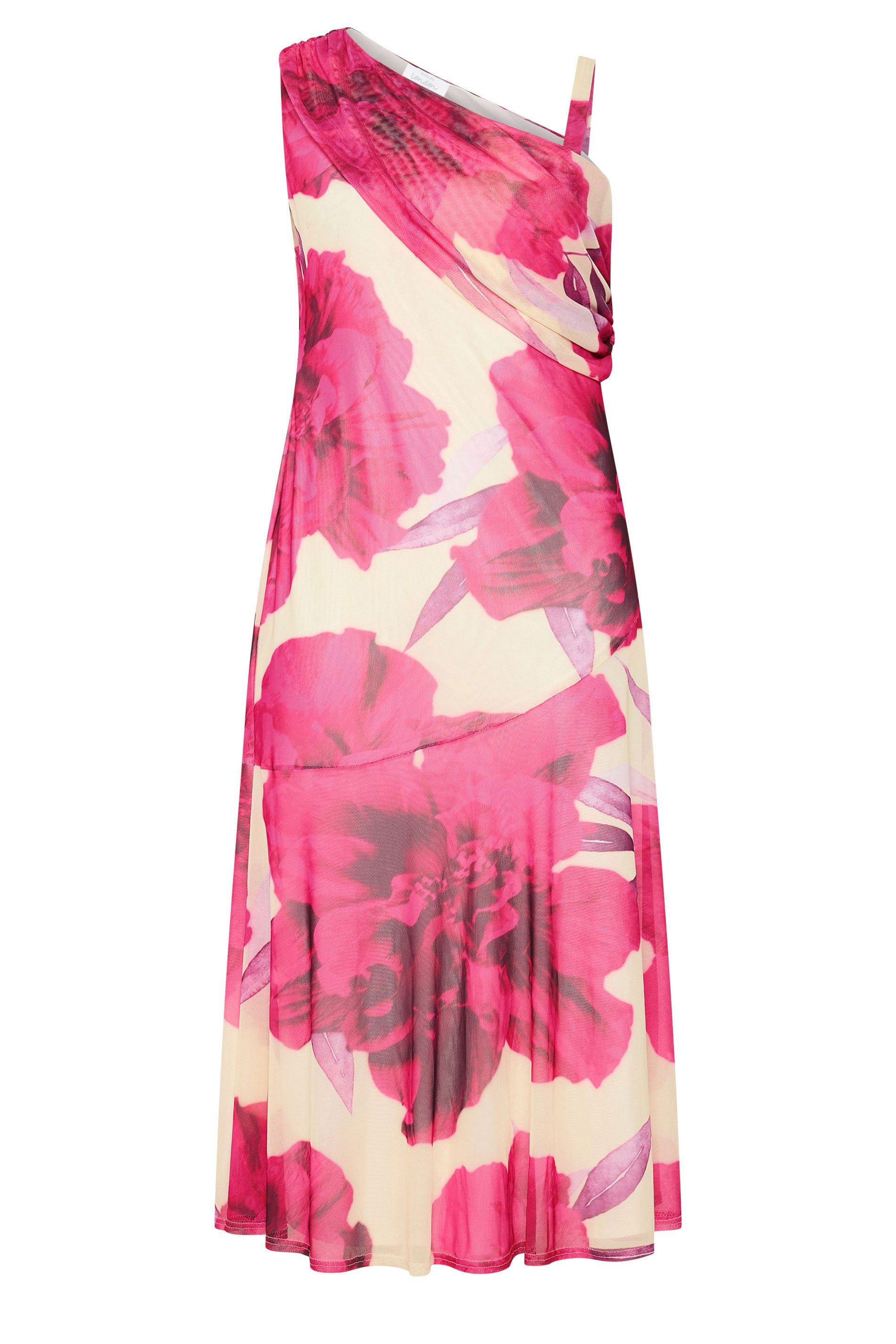 Yours Floral Drape Shoulder Dress