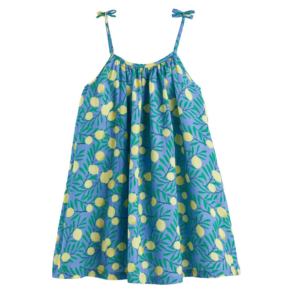 Robe fines bretelles, imprimé citron