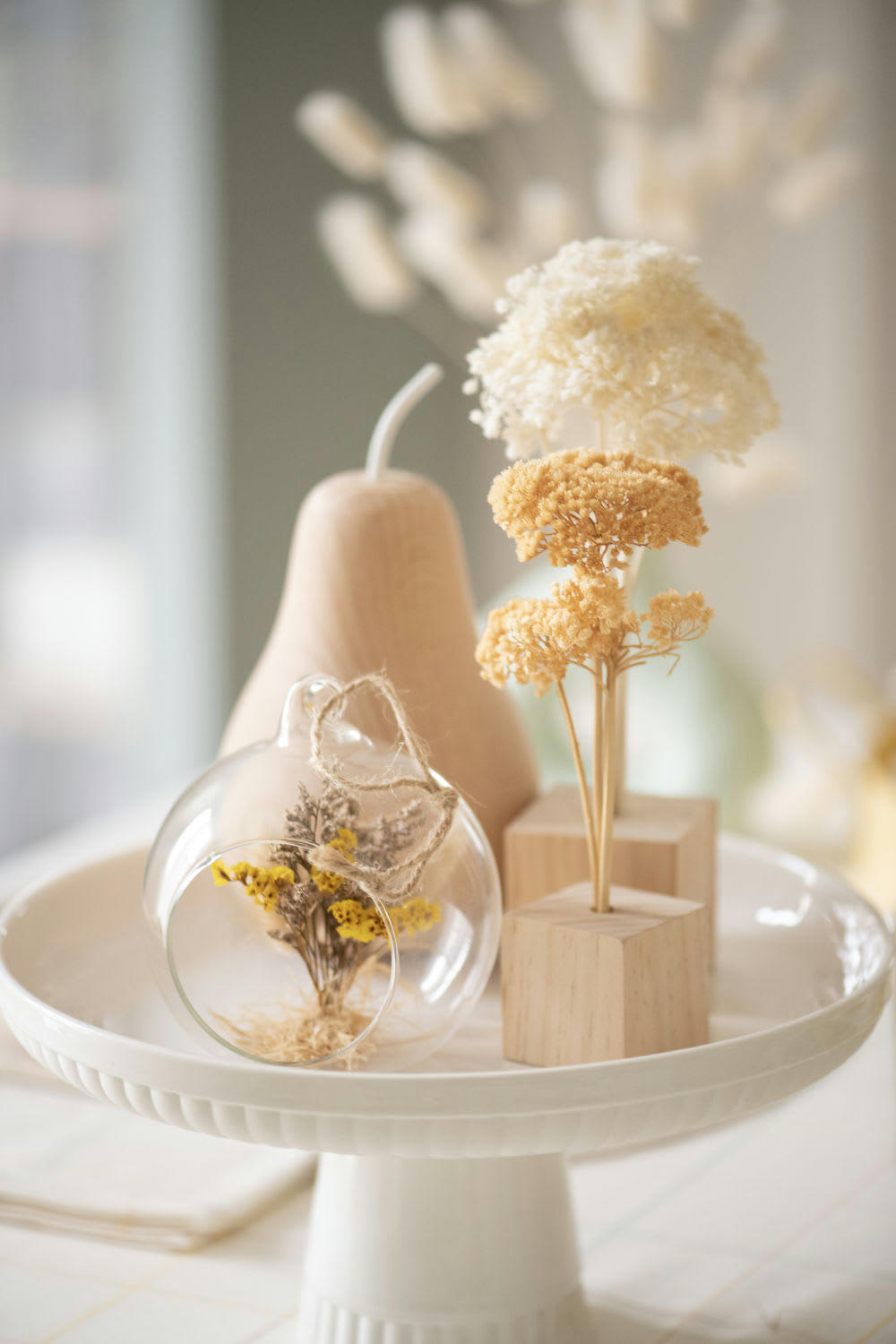 MAHLA - Boule à suspendre en verre et fleurs séchées