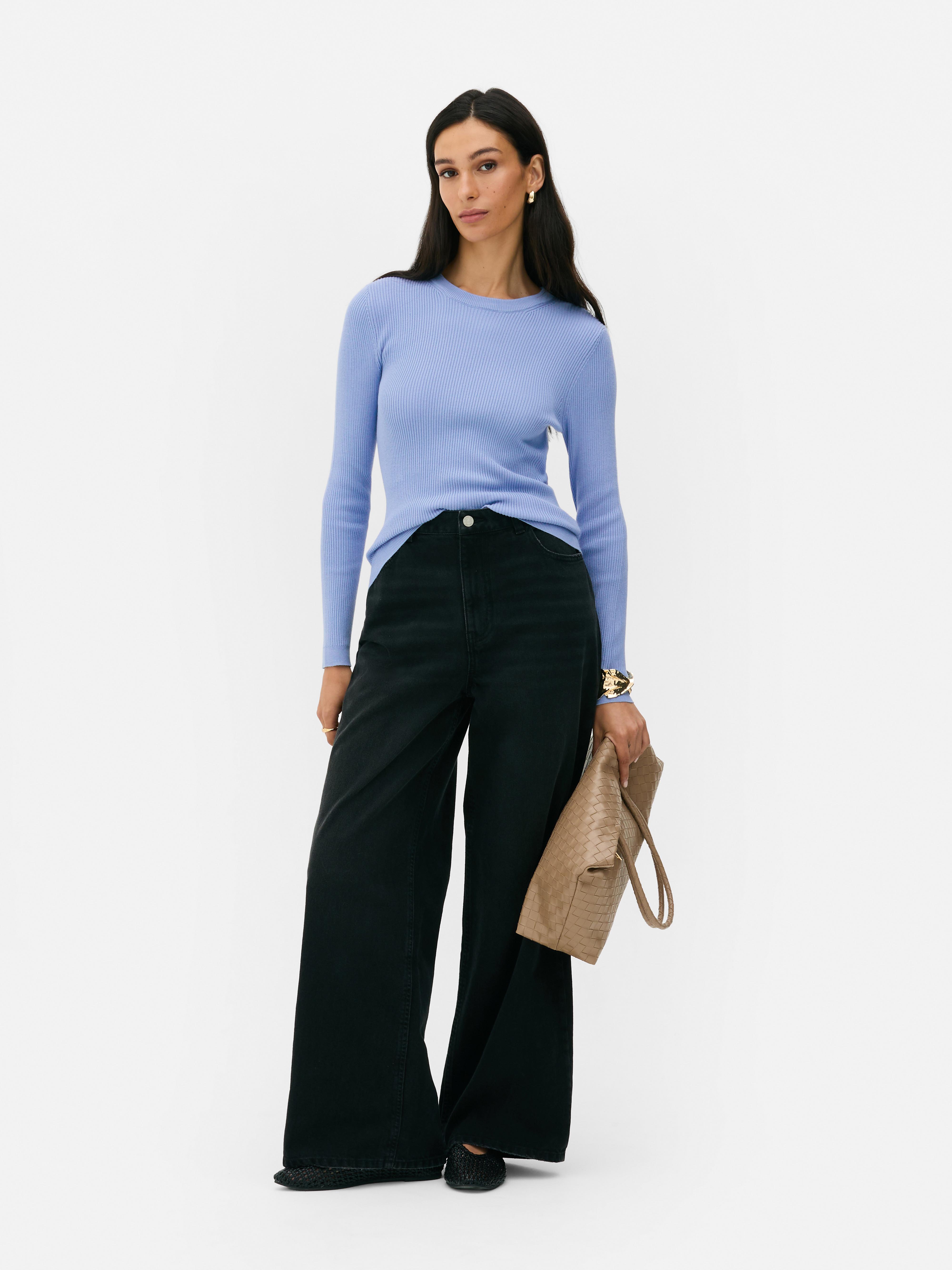 Ribbed Crew Neck Sweater