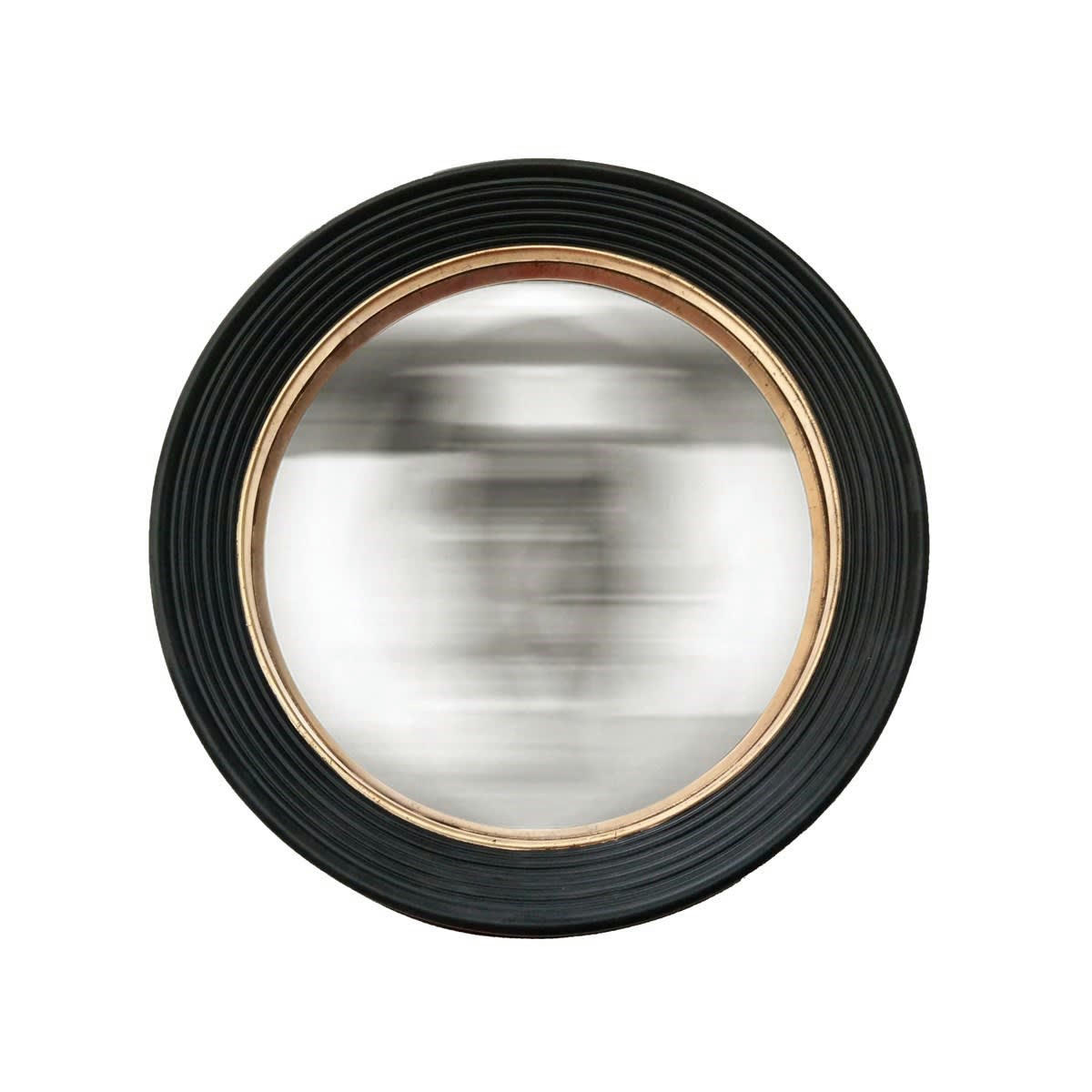 - Miroir rond convexe noir et doré 59cm