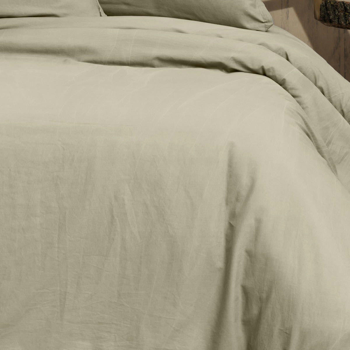 HOME WASHED - Housse de couette en percale lavée  ficelle 260x240 cm