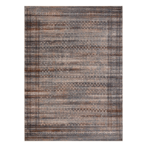 Dywan wełniany NAIN Ramka, romby 1277/51655 beż / szary / 80x150 cm