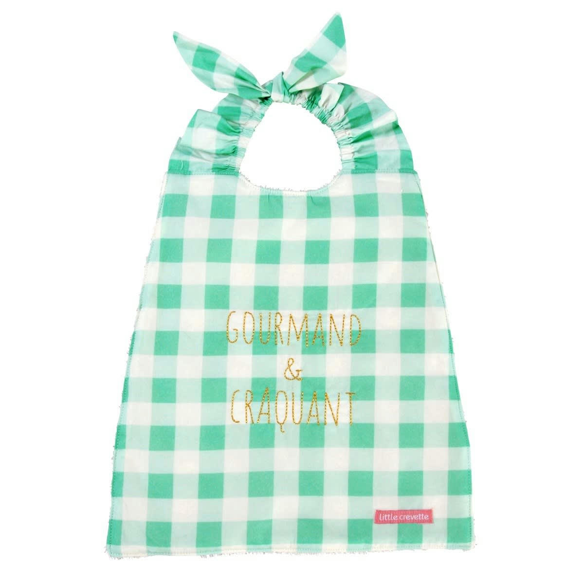 GOURMAND ET CRAQUANT - Serviette bavoir coton bio vert