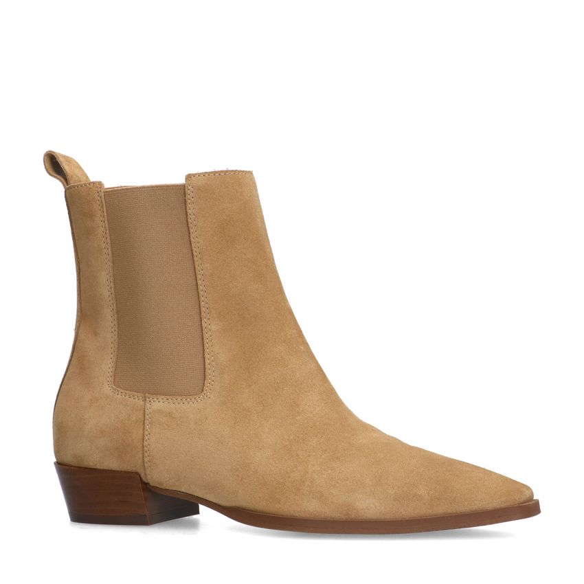 Manfield Beige suède chelsea boots