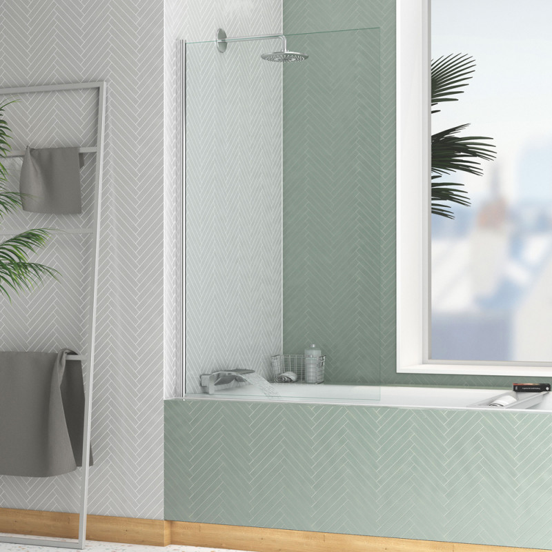 Paroi de baignoire Essentiel chrome 140 x 80 cm AURLANE