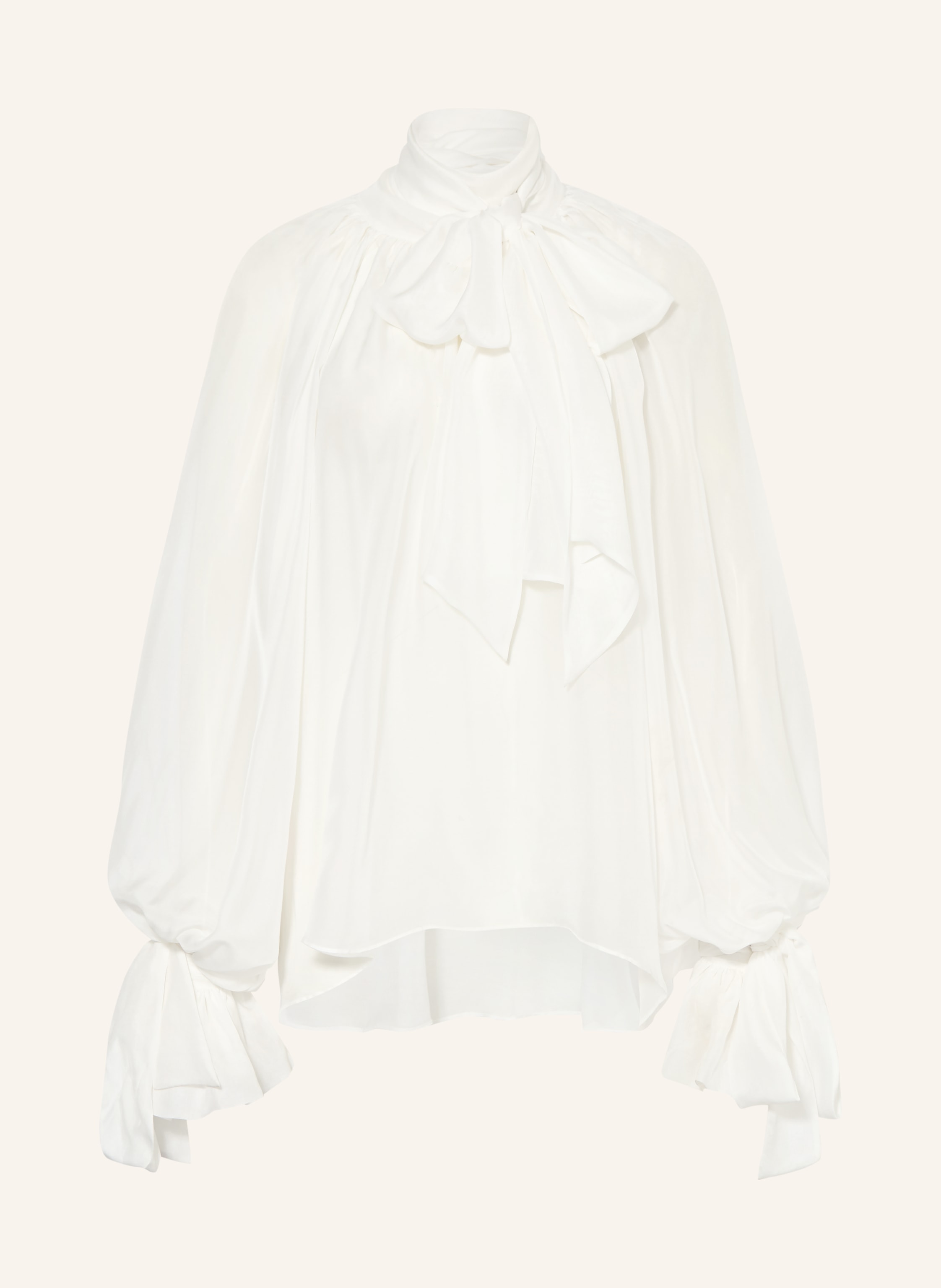 ARAKII Seidenbluse mit Schluppe und Rüschen