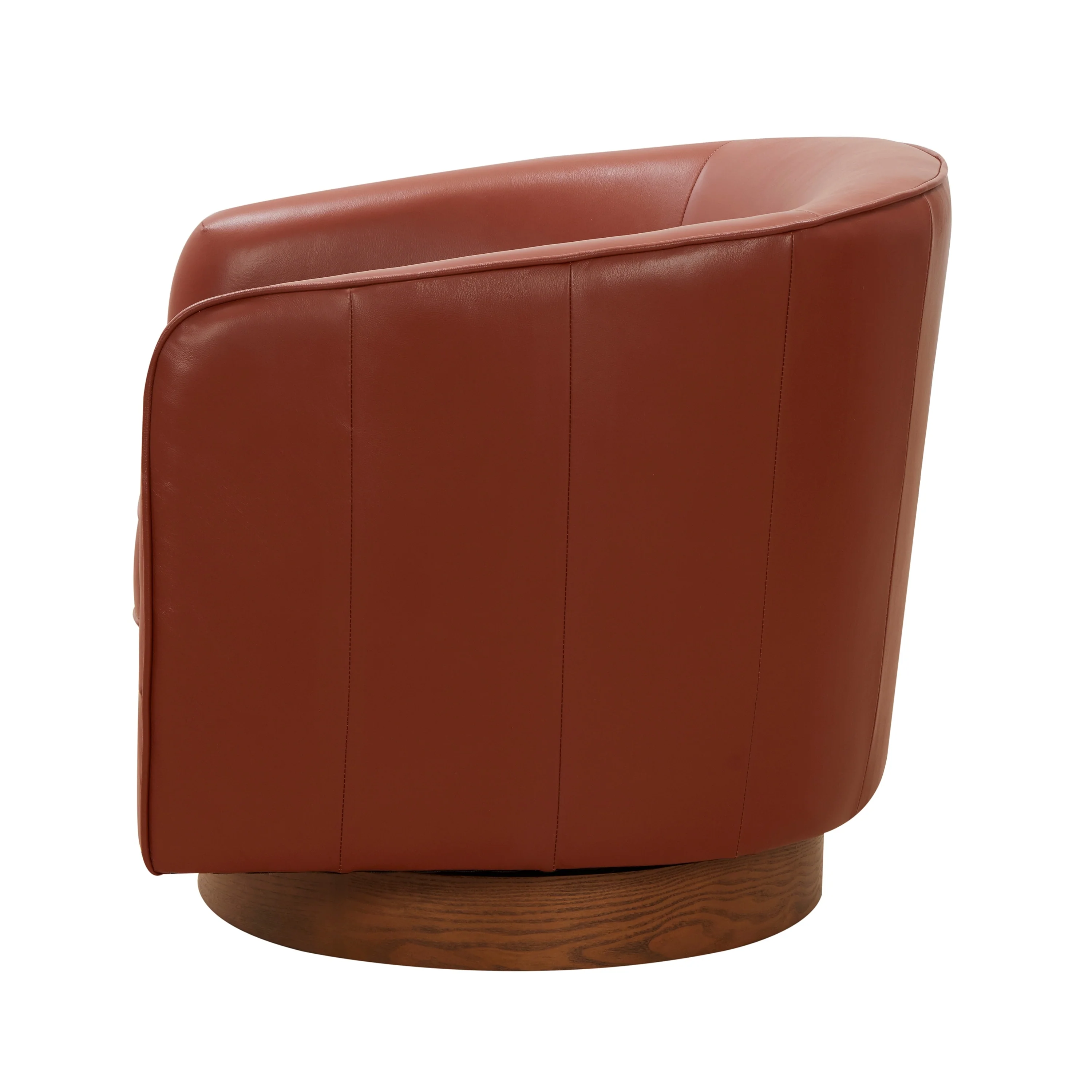 Tito Top Grain Leather Wood Base Swivel Chair by Greyson Living