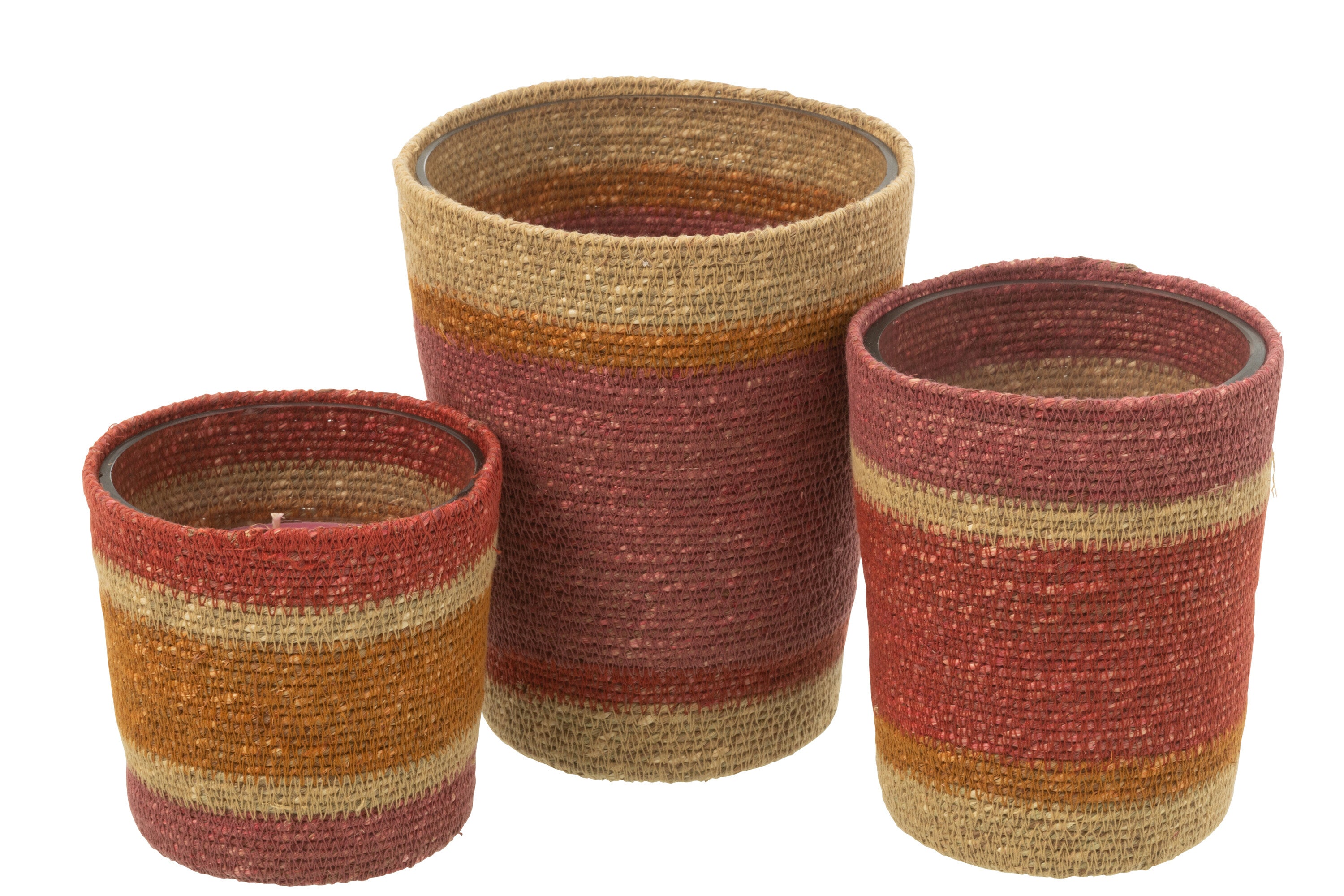 J-Line geurkaars Mand - Tender Rose - mix - large - 75U