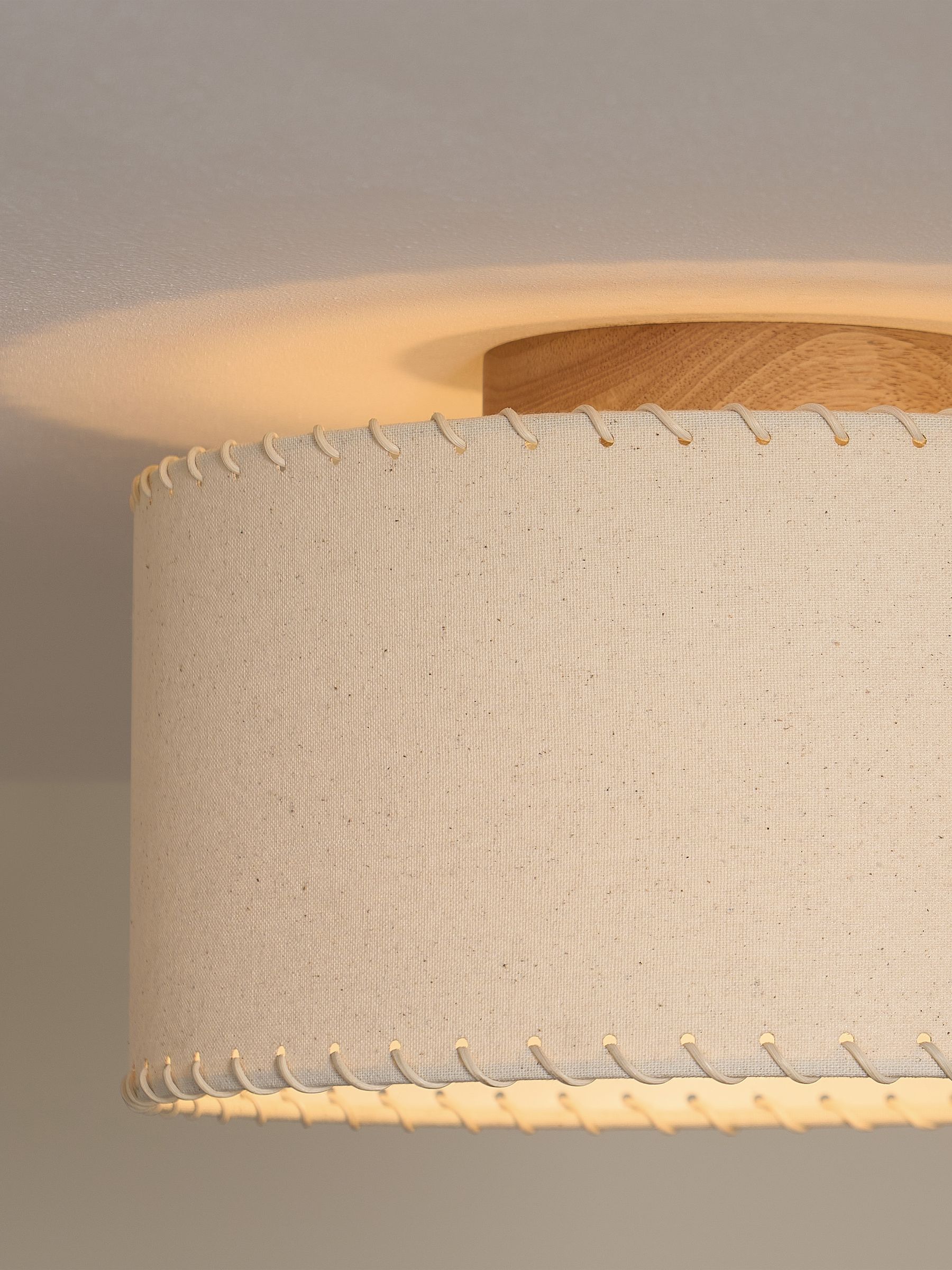Neutra Flush Light in Cream/Wood