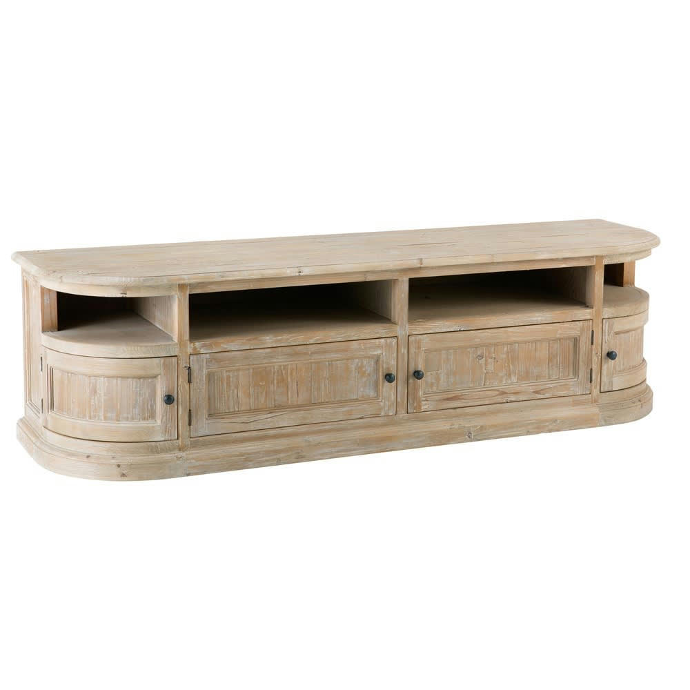 Flaubert - Meuble TV 4 portes en pin recyclé