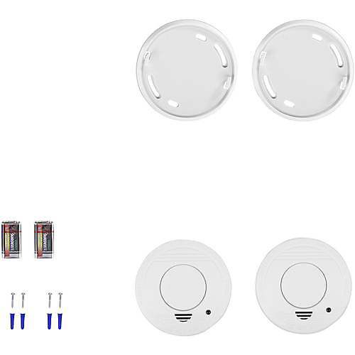 Lot de 2 détecteurs de fumée Smartwares RM250, photoélectrique, alarme 85 dB.