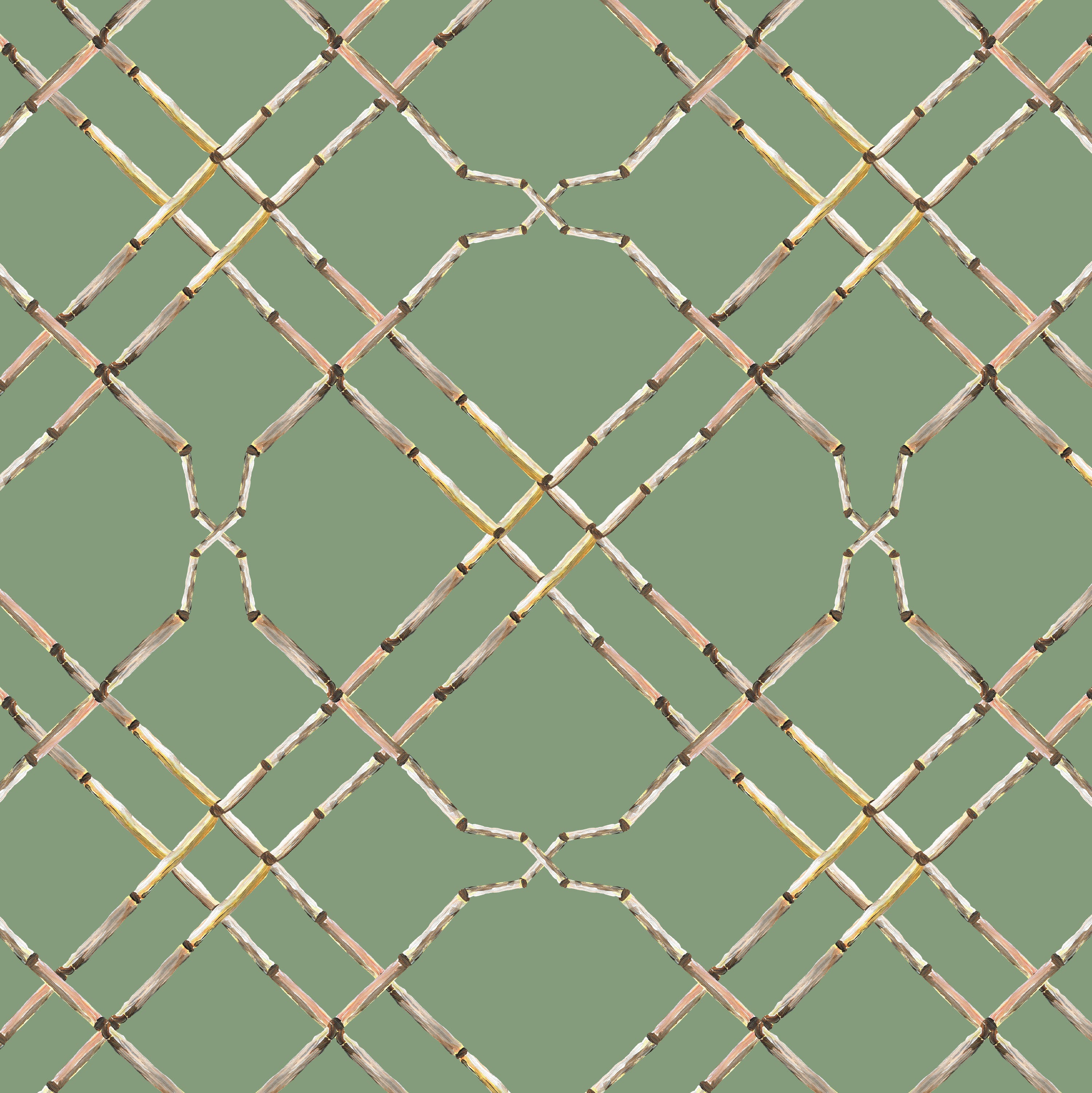 Catchii Behang Bamboo Trellis green