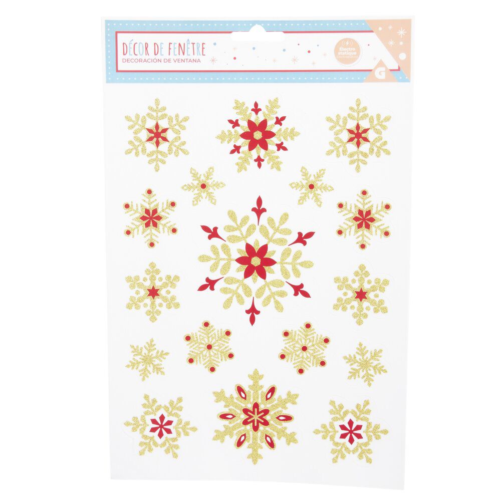 Décoration fenêtre No&euml;l électrostatique étoile ou flocon