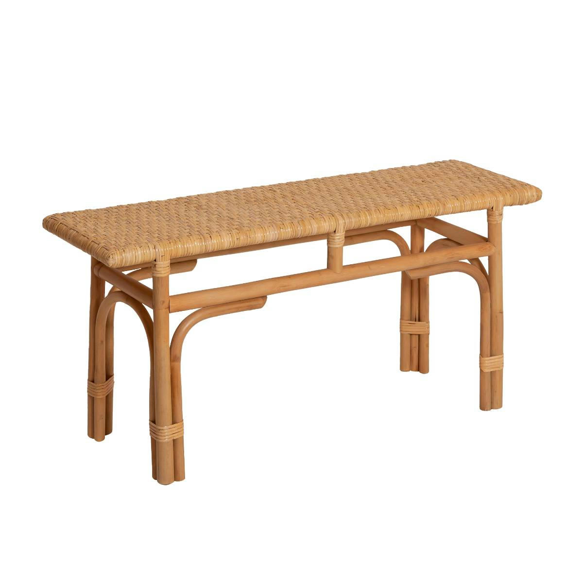 - Banc en rotin marron 98 cm