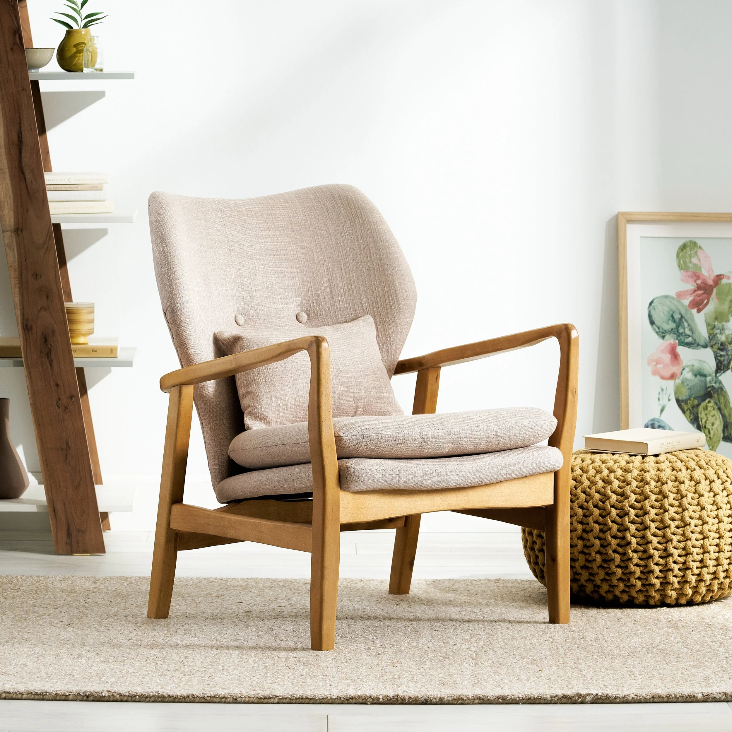 Haddie Mid Century Modern Fabric Club Chair by Christopher Knight Home