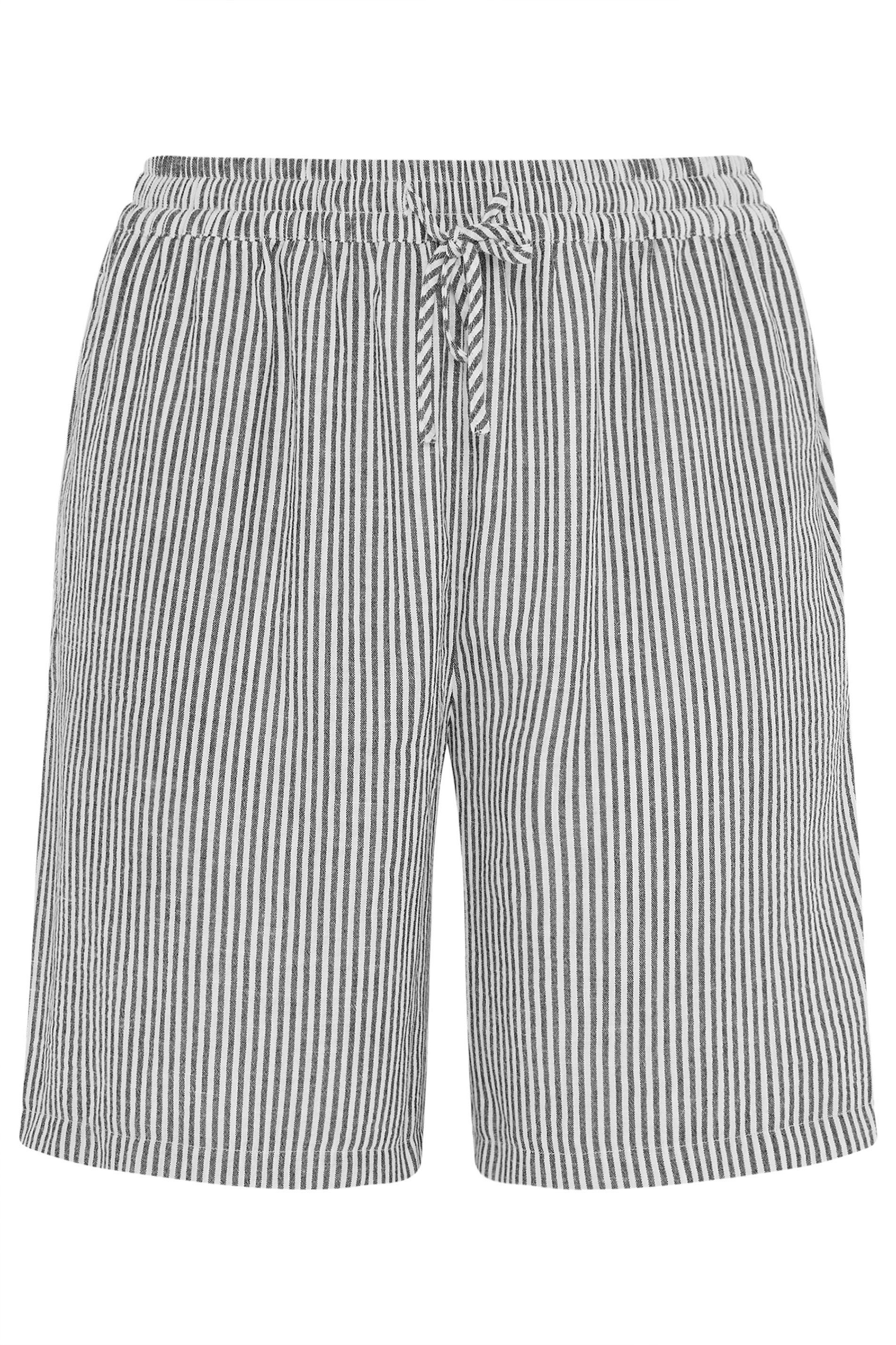 Yours Stripe Linen Look Shorts