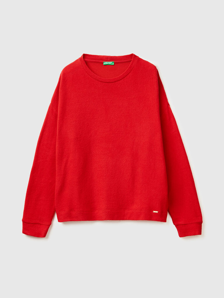 Warm stretch cotton sweater