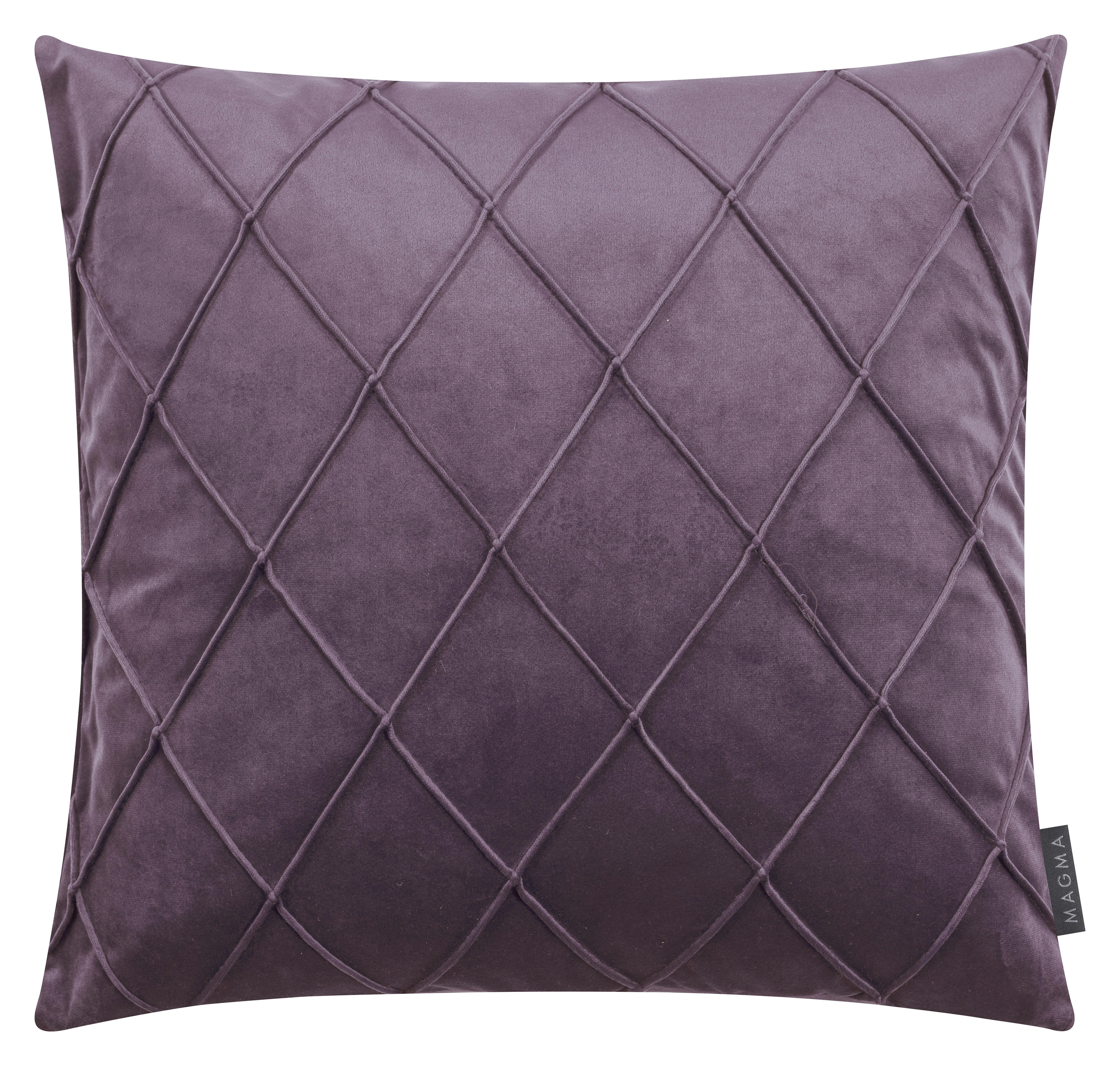 NOBLESS - Housses de coussin velours relief pli cousu lilas 50x50-Lot de 2
