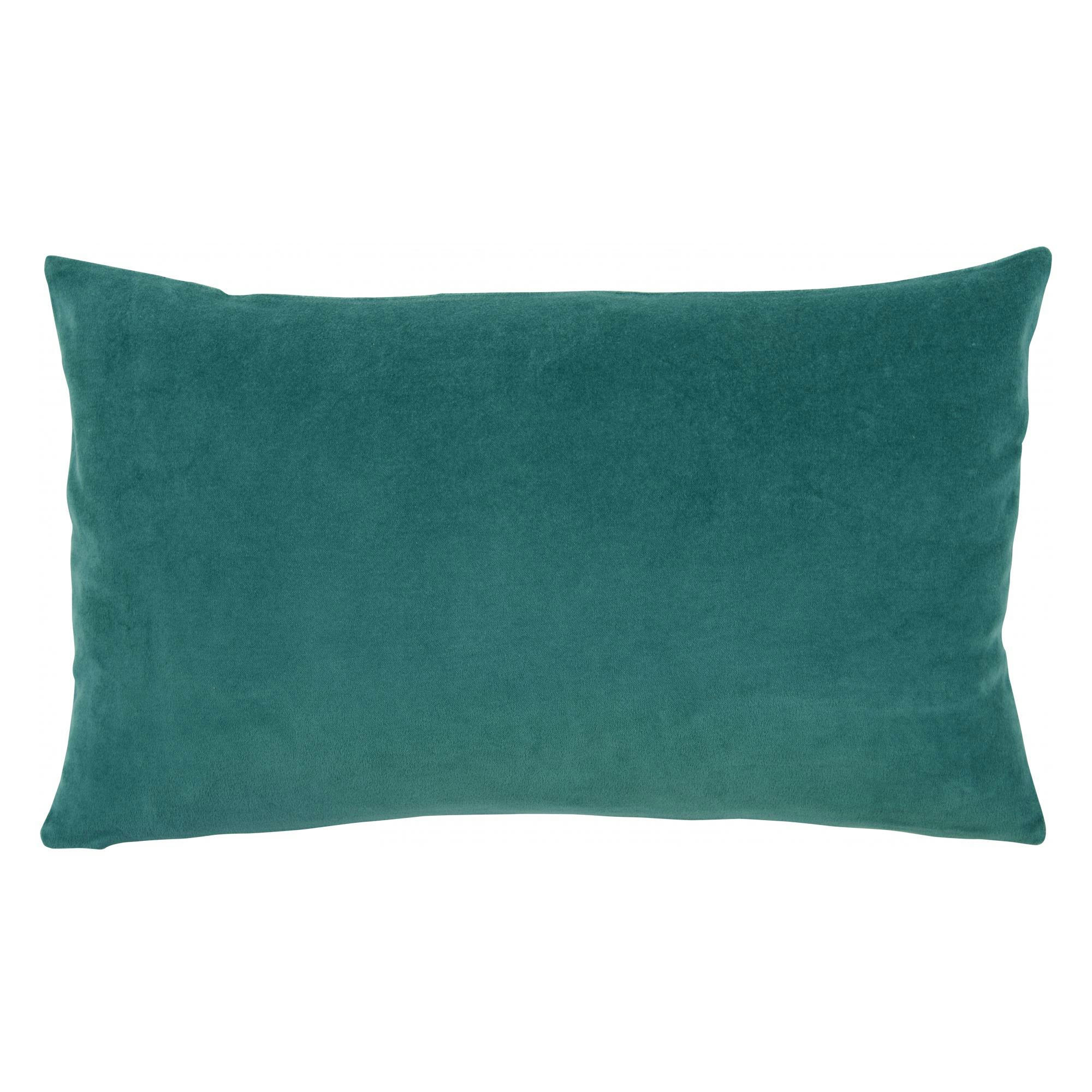 ELISE - Coussin  en coton vert de gris 40 x 65