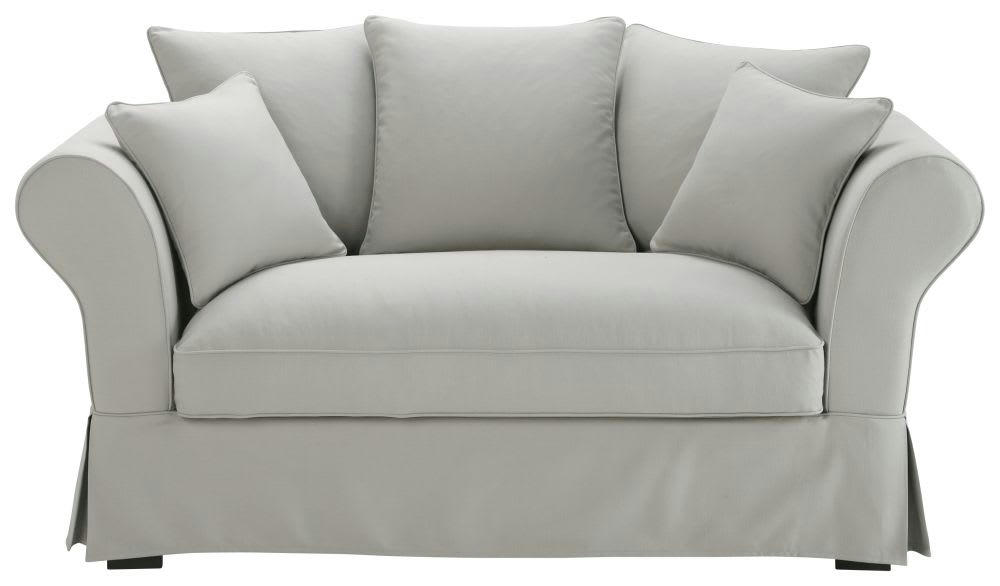 Roma - Housse de canapé 2 places gris clair