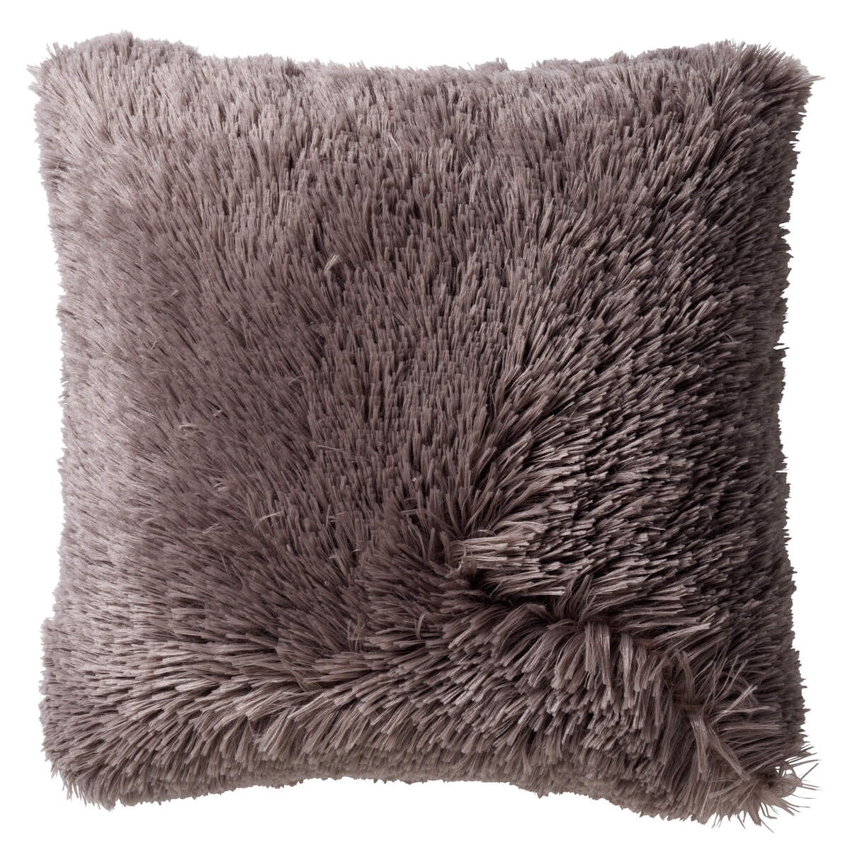 FLUFFY - Kussenhoes 45x45 cm - superzacht - effen kleur - Driftwood - taupe