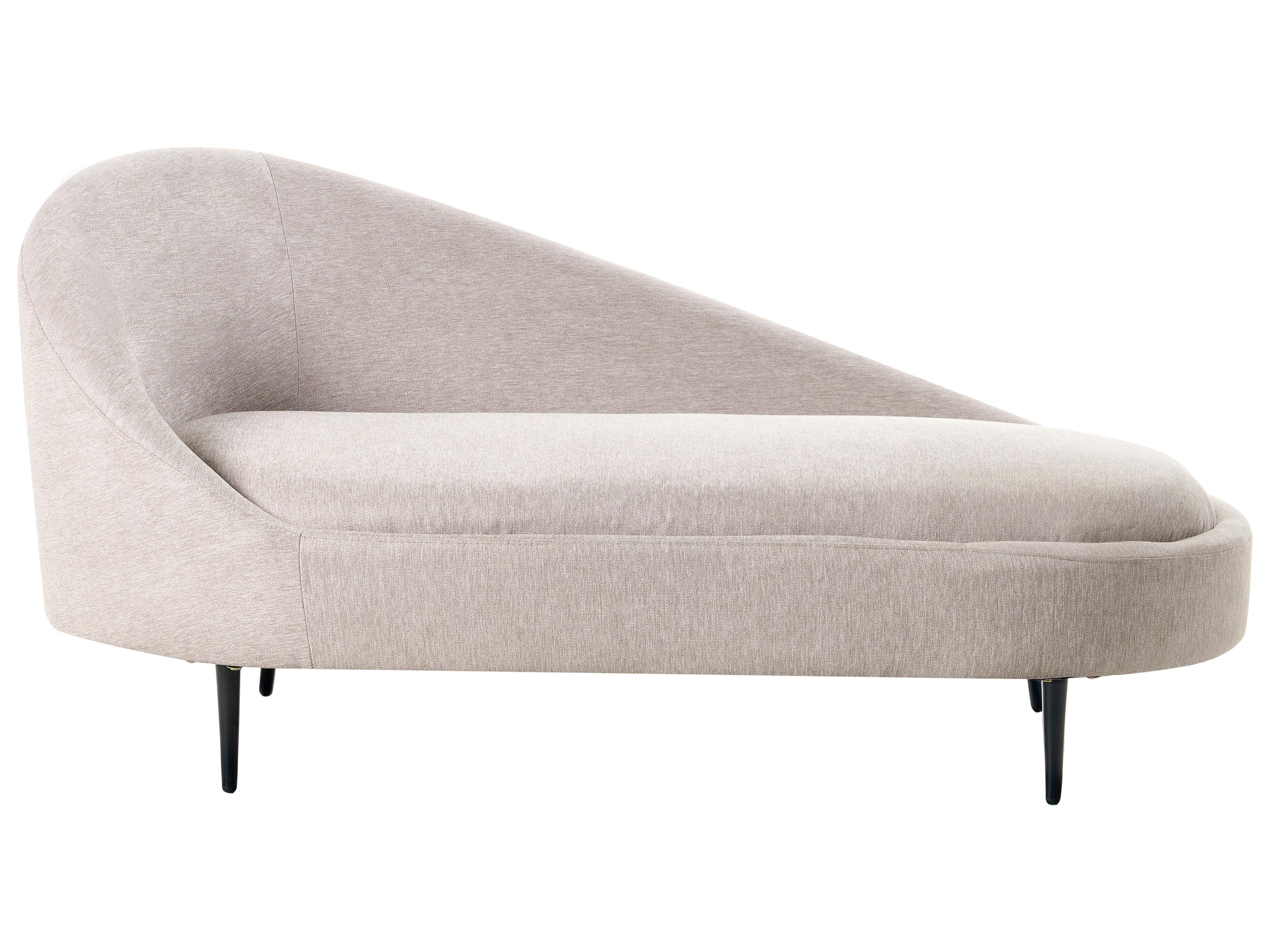 Left-Hand Chaise Longue VALREAS Fabric Taupe