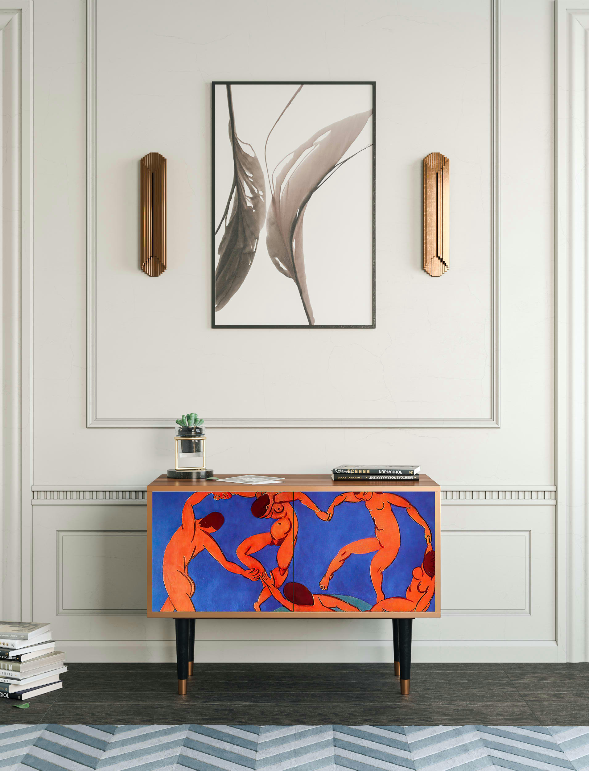 THE DANCE BY HENRI MATISSE - Buffet bas  multicolore 2 portes L 94 cm