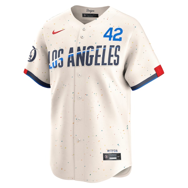 Jackie Robinson Los Angeles Dodgers Nike City Connect Limited Player Jersey - Cream